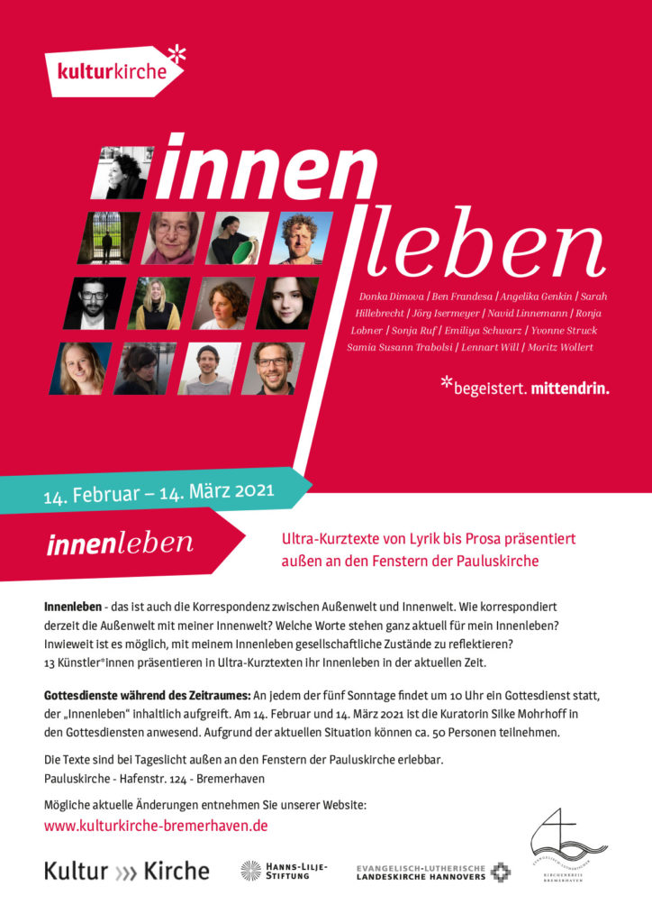 Kulturkirche Bremerhaven Ausstellung "Innenleben" mit Textbeitrag von Navid Linnnemann